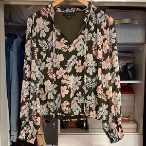 Sanctuary Floral Blouse - Green and Pink
